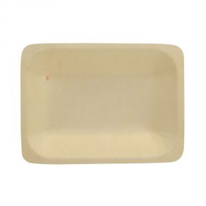 Piatto Rettangolare in Legno Naturale - 215x165 mm